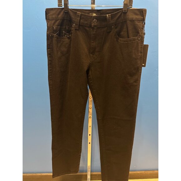True Religion Geno Relaxed Slim Fit Black Jeans W36 L32 Mens Denim Pants - Picture 1 of 7